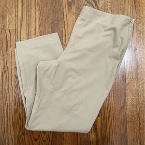 Talbots Ladies Pull On Khaki Pants Side Zip Hollywood Style Size 16